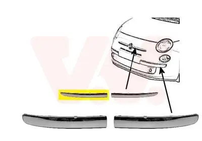 Zier-/Schutzleiste, Stoßfänger vorne rechts VAN WEZEL 1604584 Bild Zier-/Schutzleiste, Stoßfänger vorne rechts VAN WEZEL 1604584