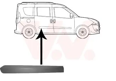 Zier-/Schutzleiste, Tür hinten rechts VAN WEZEL 1638426 Bild Zier-/Schutzleiste, Tür hinten rechts VAN WEZEL 1638426
