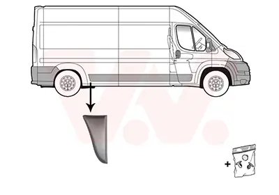 Zier-/Schutzleiste, Seitenwand hinten rechts vor der Achse VAN WEZEL 1651416