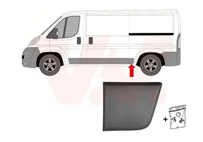Zier-/Schutzleiste, Seitenwand hinten links vor der Achse VAN WEZEL 1651417