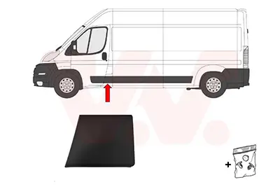 Zier-/Schutzleiste, Seitenwand vorne links B-Säule VAN WEZEL 1652405 Bild Zier-/Schutzleiste, Seitenwand vorne links B-Säule VAN WEZEL 1652405