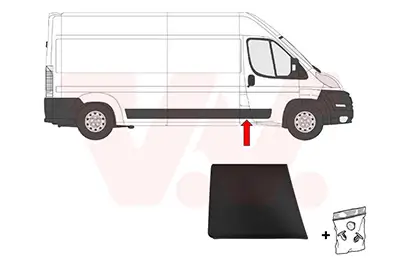 Zier-/Schutzleiste, Seitenwand vorne rechts B-Säule VAN WEZEL 1652406