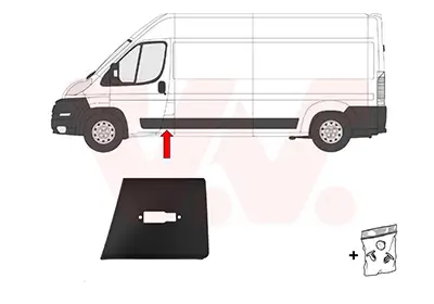 Zier-/Schutzleiste, Seitenwand vorne links B-Säule VAN WEZEL 1652407 Bild Zier-/Schutzleiste, Seitenwand vorne links B-Säule VAN WEZEL 1652407