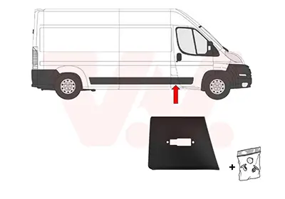 Zier-/Schutzleiste, Seitenwand vorne rechts B-Säule VAN WEZEL 1652408