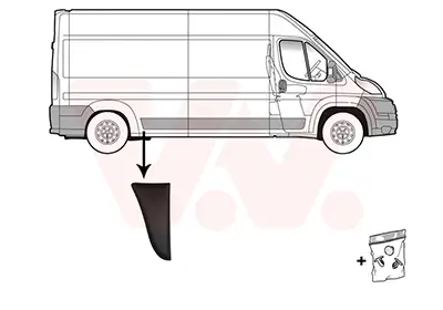 Zier-/Schutzleiste, Seitenwand hinten rechts vor der Achse VAN WEZEL 1652416 Bild Zier-/Schutzleiste, Seitenwand hinten rechts vor der Achse VAN WEZEL 1652416