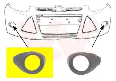 Lüftungsgitter, Stoßfänger vorne rechts VAN WEZEL 1945498 Bild Lüftungsgitter, Stoßfänger vorne rechts VAN WEZEL 1945498