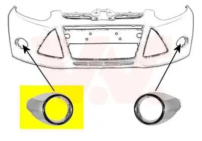 Lüftungsgitter, Stoßfänger vorne rechts VAN WEZEL 1945598 Bild Lüftungsgitter, Stoßfänger vorne rechts VAN WEZEL 1945598
