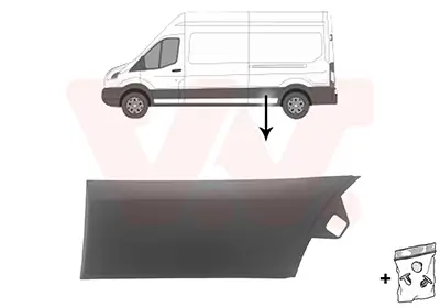 Zier-/Schutzleiste, Seitenwand links vor der Achse seitlicher Einbau VAN WEZEL 1991419 Bild Zier-/Schutzleiste, Seitenwand links vor der Achse seitlicher Einbau VAN WEZEL 1991419