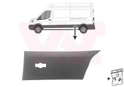 Zier-/Schutzleiste, Seitenwand links vor der Achse seitlicher Einbau VAN WEZEL 1991429 Bild Zier-/Schutzleiste, Seitenwand links vor der Achse seitlicher Einbau VAN WEZEL 1991429