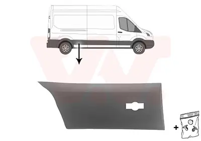 Zier-/Schutzleiste, Seitenwand rechts vor der Achse seitlicher Einbau VAN WEZEL 1991430 Bild Zier-/Schutzleiste, Seitenwand rechts vor der Achse seitlicher Einbau VAN WEZEL 1991430