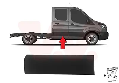 Zier-/Schutzleiste, Seitenwand hinten rechts VAN WEZEL 1992408 Bild Zier-/Schutzleiste, Seitenwand hinten rechts VAN WEZEL 1992408