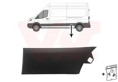 Zier-/Schutzleiste, Seitenwand links vor der Achse seitlicher Einbau VAN WEZEL 1992419 Bild Zier-/Schutzleiste, Seitenwand links vor der Achse seitlicher Einbau VAN WEZEL 1992419