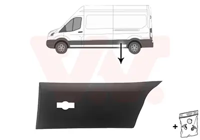 Zier-/Schutzleiste, Seitenwand links vor der Achse seitlicher Einbau VAN WEZEL 1992429 Bild Zier-/Schutzleiste, Seitenwand links vor der Achse seitlicher Einbau VAN WEZEL 1992429