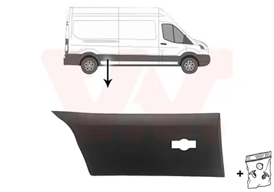 Zier-/Schutzleiste, Seitenwand rechts vor der Achse seitlicher Einbau VAN WEZEL 1992430