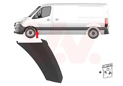 Zier-/Schutzleiste, Kotflügel vorne links VAN WEZEL 2973401 Bild Zier-/Schutzleiste, Kotflügel vorne links VAN WEZEL 2973401