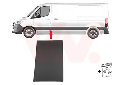 Zier-/Schutzleiste, Seitenwand links seitlicher Einbau B-Säule VAN WEZEL 2973415 Bild Zier-/Schutzleiste, Seitenwand links seitlicher Einbau B-Säule VAN WEZEL 2973415