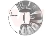 Spritzblech, Bremsscheibe Vorderachse links VAN WEZEL 3069371