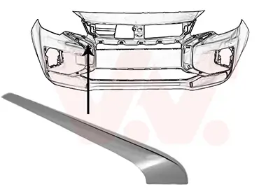 Zier-/Schutzleiste, Stoßfänger vorne rechts VAN WEZEL 3266582