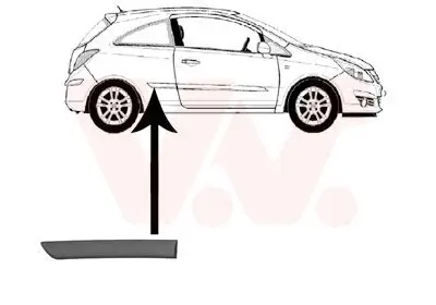 Zier-/Schutzleiste, Seitenwand hinten rechts VAN WEZEL 3750420 Bild Zier-/Schutzleiste, Seitenwand hinten rechts VAN WEZEL 3750420