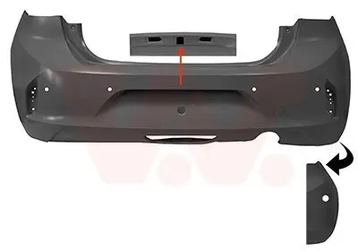 Stoßfänger hinten VAN WEZEL 3805543 Bild Stoßfänger hinten VAN WEZEL 3805543