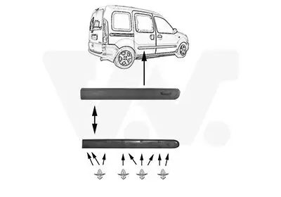 Zier-/Schutzleiste, Tür vorne rechts VAN WEZEL 4311424 Bild Zier-/Schutzleiste, Tür vorne rechts VAN WEZEL 4311424
