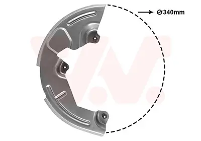Spritzblech, Bremsscheibe Vorderachse links VAN WEZEL 4388371