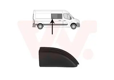 Zier-/Schutzleiste, Seitenwand rechts seitlicher Einbau Fahrzeugseitenscheibe VAN WEZEL 4388418