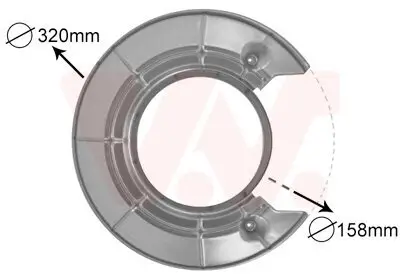 Spritzblech, Bremsscheibe Hinterachse rechts VAN WEZEL 4730374 Bild Spritzblech, Bremsscheibe Hinterachse rechts VAN WEZEL 4730374