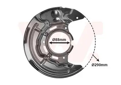 Spritzblech, Bremsscheibe Vorderachse rechts VAN WEZEL 5328372