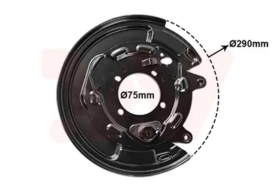Spritzblech, Bremsscheibe Hinterachse links VAN WEZEL 5393373