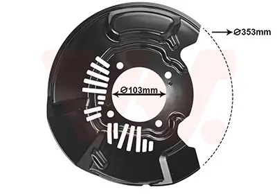 Spritzblech, Bremsscheibe Vorderachse rechts VAN WEZEL 5487372