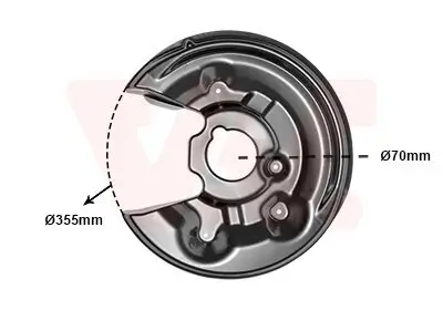 Spritzblech, Bremsscheibe Hinterachse links VAN WEZEL 5839373