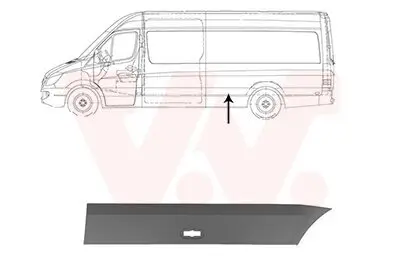 Zier-/Schutzleiste, Seitenwand links vor der Achse seitlicher Einbau VAN WEZEL 5862427