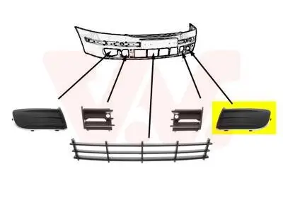 Lüftungsgitter, Stoßfänger vorne links VAN WEZEL 7622591