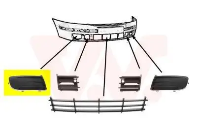 Lüftungsgitter, Stoßfänger vorne rechts VAN WEZEL 7622592