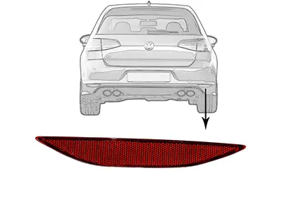Rückstrahler rechts Stoßfänger VAN WEZEL 5763940