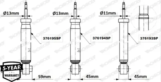 Stoßdämpfer Hinterachse MONROE 376193SP Bild Stoßdämpfer Hinterachse MONROE 376193SP