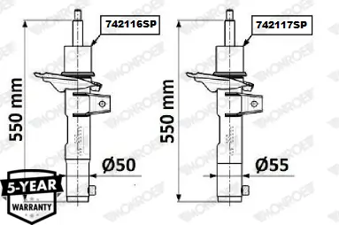 Stoßdämpfer Vorderachse MONROE 742117SP Bild Stoßdämpfer Vorderachse MONROE 742117SP