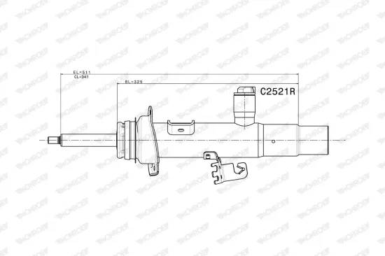 Stoßdämpfer Vorderachse rechts MONROE C2521R Bild Stoßdämpfer Vorderachse rechts MONROE C2521R
