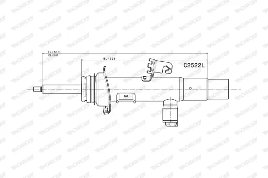 Stoßdämpfer Vorderachse links MONROE C2522L Bild Stoßdämpfer Vorderachse links MONROE C2522L