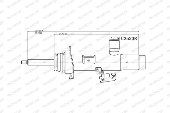 Stoßdämpfer Vorderachse rechts MONROE C2523R Bild Stoßdämpfer Vorderachse rechts MONROE C2523R