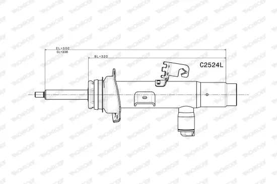 Stoßdämpfer Vorderachse links MONROE C2524L Bild Stoßdämpfer Vorderachse links MONROE C2524L