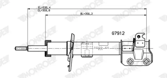 Stoßdämpfer Vorderachse links MONROE G7912 Bild Stoßdämpfer Vorderachse links MONROE G7912