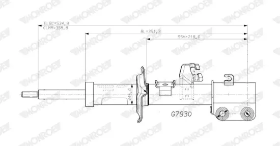 Stoßdämpfer Vorderachse links MONROE G7930 Bild Stoßdämpfer Vorderachse links MONROE G7930