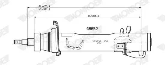 Stoßdämpfer Vorderachse links MONROE G8652 Bild Stoßdämpfer Vorderachse links MONROE G8652
