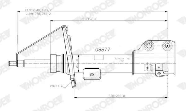 Stoßdämpfer Vorderachse links MONROE G8677