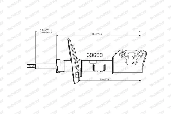 Stoßdämpfer Vorderachse rechts MONROE G8688 Bild Stoßdämpfer Vorderachse rechts MONROE G8688