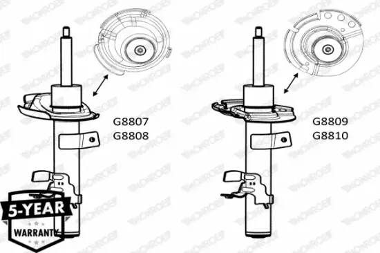 Stoßdämpfer Vorderachse links MONROE G8808 Bild Stoßdämpfer Vorderachse links MONROE G8808