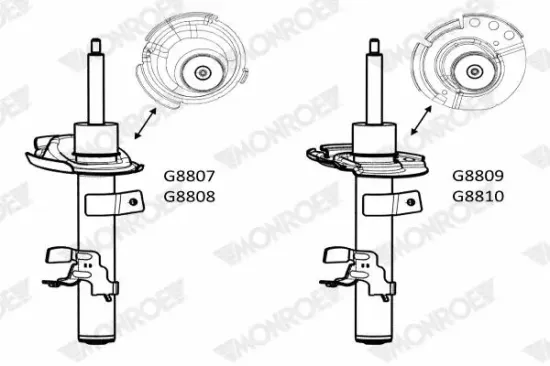 Stoßdämpfer Vorderachse rechts MONROE G8809 Bild Stoßdämpfer Vorderachse rechts MONROE G8809