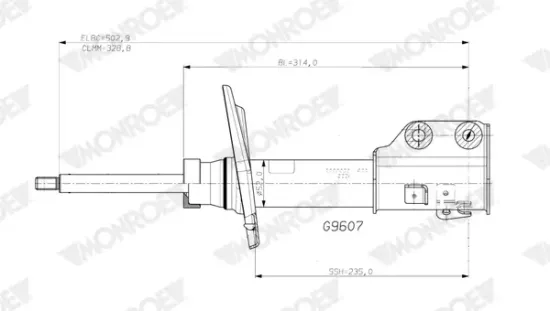 Stoßdämpfer Vorderachse rechts MONROE G9607 Bild Stoßdämpfer Vorderachse rechts MONROE G9607